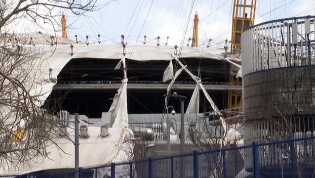 Winds shred stadium roof