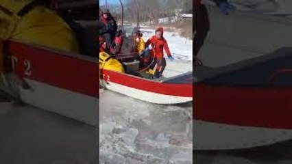 Emergency Crew Rescues Deer From Icy Water