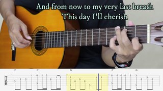 Beautiful in White  Westlife  Fingerstyle Guitar Tutorial with tab chord