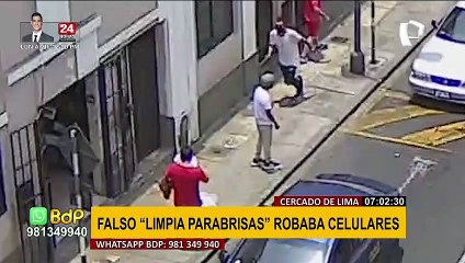 Cercado de Lima: capturan a falso limpiaparabrisas que minutos antes robó celular
