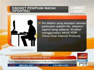Modus operandi sindiket penipuan Macau (Spoofing)
