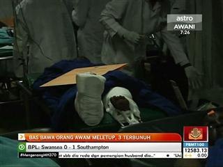 Bas bawa orang awam meletup 3 terbunuh