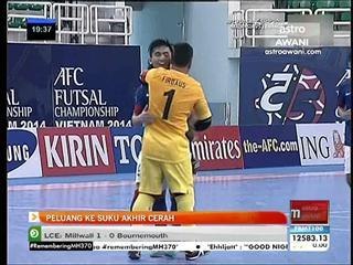 Kejohanan Piala Futsal AFC: Peluang ke suku akhir cerah