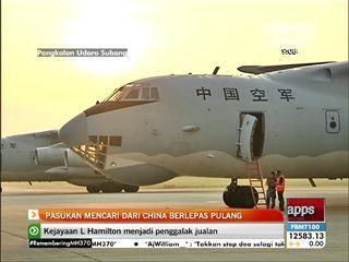 Pasukan mencari dari China berlepas pulang