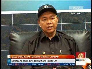 Balu dipercayai terlibat militan ditahan