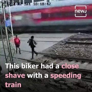 Biker Narrowly Escapes Speeding Rajdhani Express In Mumbai, Video Goes Viral