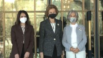 La Reina Sofía, sonriente tras encuentro secreto de la Infanta Cristina y Urdangarin