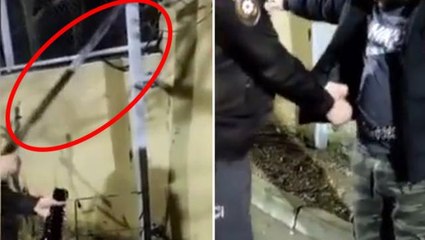 Devriye gezen polisler fark etti, şüpheli şahsın kemerinden kılıç çıktı