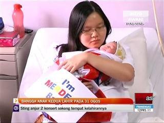 Bangga anak kedua lahir pada 31 Ogos