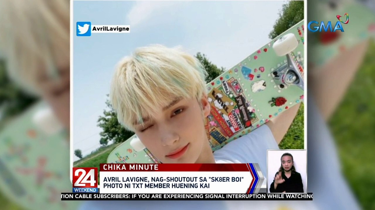 Avril Lavigne, nag-shout out sa "Sk8er Boi" photo ni TXT member Huening Kai | 24 Oras
