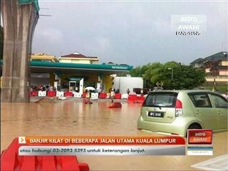 Banjir kilat di beberapa jalan utama Kuala Lumpur