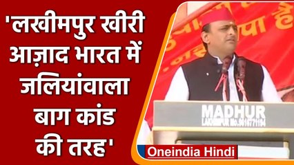 Video herunterladen: UP Election 2022: Lakhimpur Kheri में Akhilesh Yadav ने BJP पर बोला हमला | वनइंडिया हिंदी