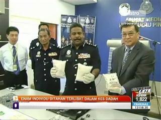 Enam individu ditahan terlibat dalam kes dadah