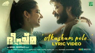 Aakasham Lyric Video | Bheeshma Parvam | Mammootty | Amal Neerad | Sushin Shyam | Sreenath Bhasi