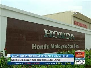 Jualan Honda meningkat 84 peratus 6 bulan 2014