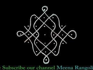 simple sikku kolam design - melikala rangoli design - muthyala muggulu - melika muggulu
