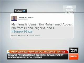 Tanda sokongan #SupportGaza trending di Twitter