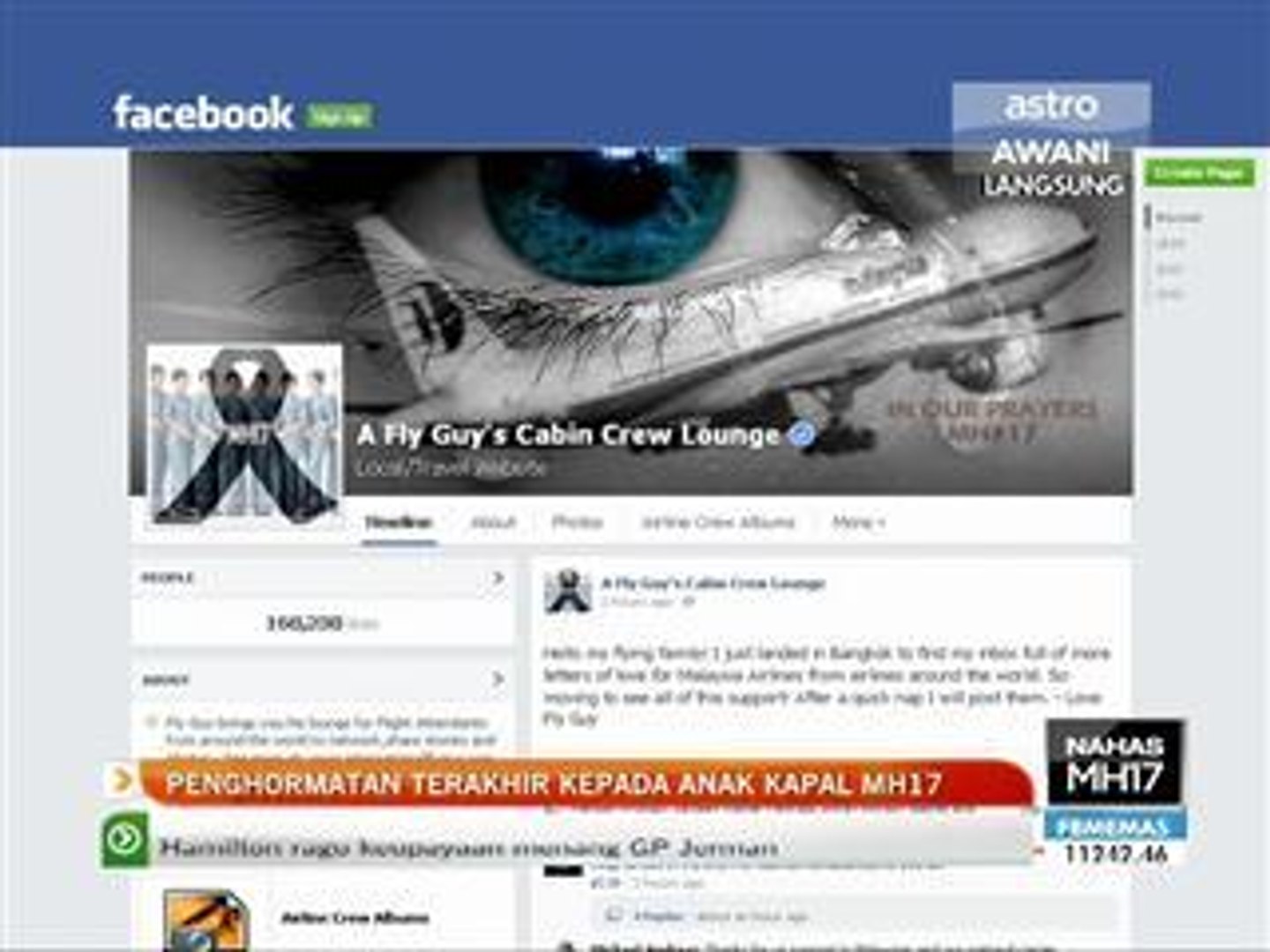 Krew kabin seluruh dunia beri penghormatan