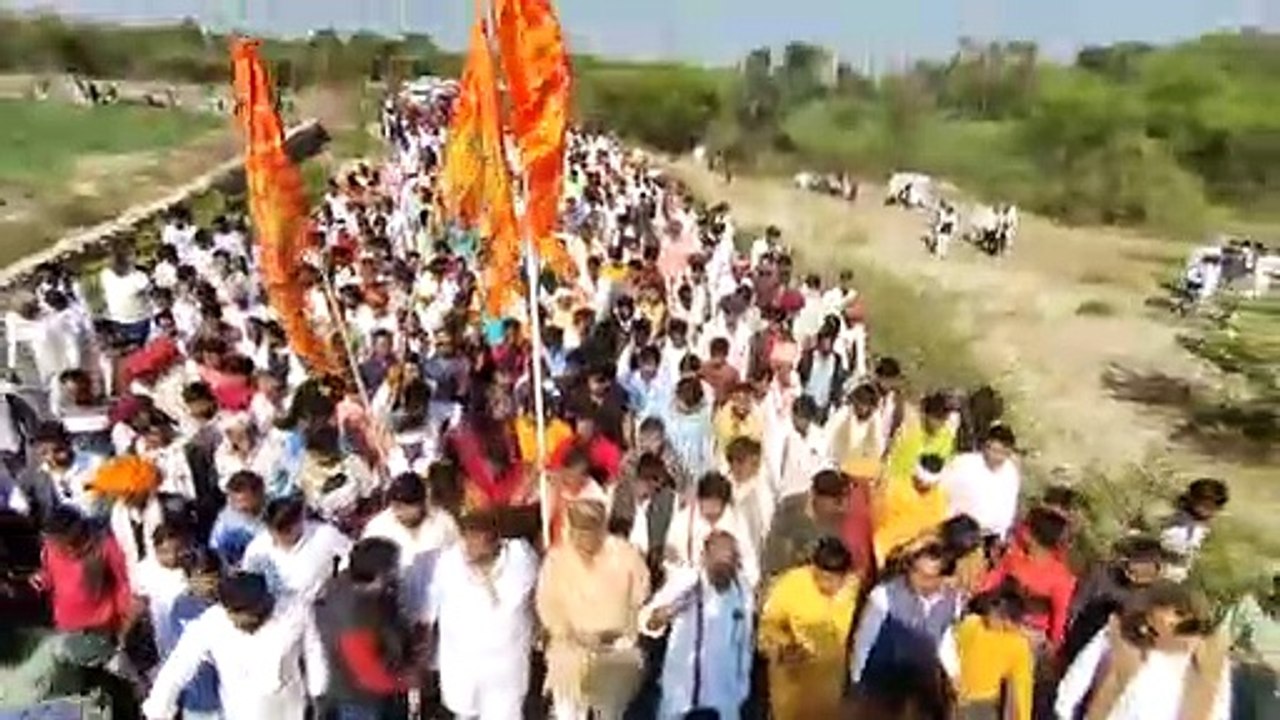 सांवरिया सेठ की पदयात्रा में उमड़ा धीरज गुर्जर समर्थकों का हजूम