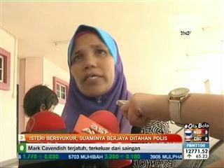 Isteri syukur suami ditahan polis.