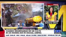 ¡El diablo suelto! cuando regresaban de un culto, se les incendia un bus en Gracias, Lempira