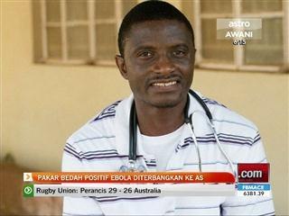 Pakar bedah positif ebola diterbangkan ke AS