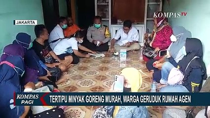 Korban Geruduk Rumah Pelaku Penipuan Minyak Goreng di Jakut