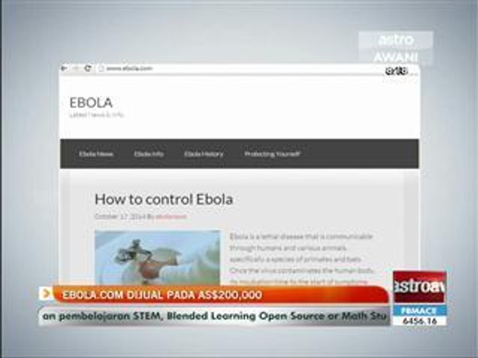 ebola.com dijual pada AS$200,000