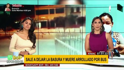Rímac: adulto mayor muere atropellado tras salir a botar basura