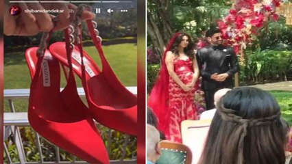 Shibani Dandekar ने Farhan संग शादी में  पहनी इतनी महंगी Heels; Check out | FilmiBeat