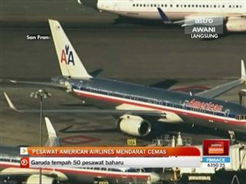Pesawat American Airlines mendarat cemas