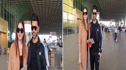 Rahul Vaidya और Disha Parmar मुम्बई एयरपोर्ट पर दिखे साथ, गजब की दिखी केमिस्ट्री | FilmiBeat