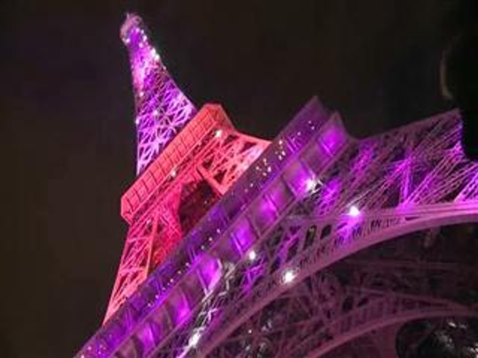 Eiffel Tower turns pink for breast cancer awareness