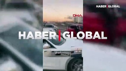 Drift atmak için Çekmeköy'de yolu kapatan magandalar kamerada