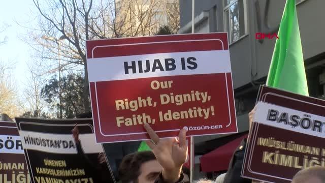 HİNDİSTAN BAŞKONSOLOSLUĞU ÖNÜNDE PROTESTO