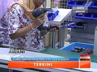 Global semicon sales rose 9.4% y-o-y in August