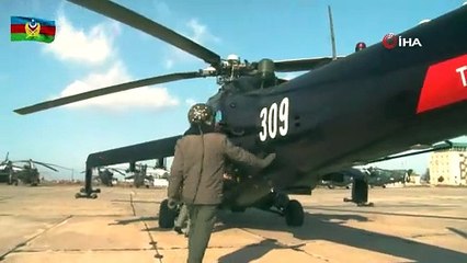 Azerbaycan Hava Kuvvetleri'nden helikopterlerle tatbikat