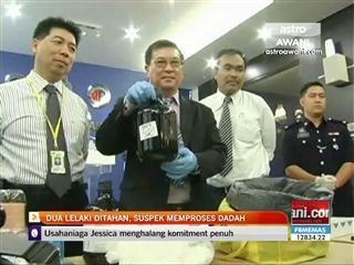 Dua lelaki ditahan, suspek memproses dadah