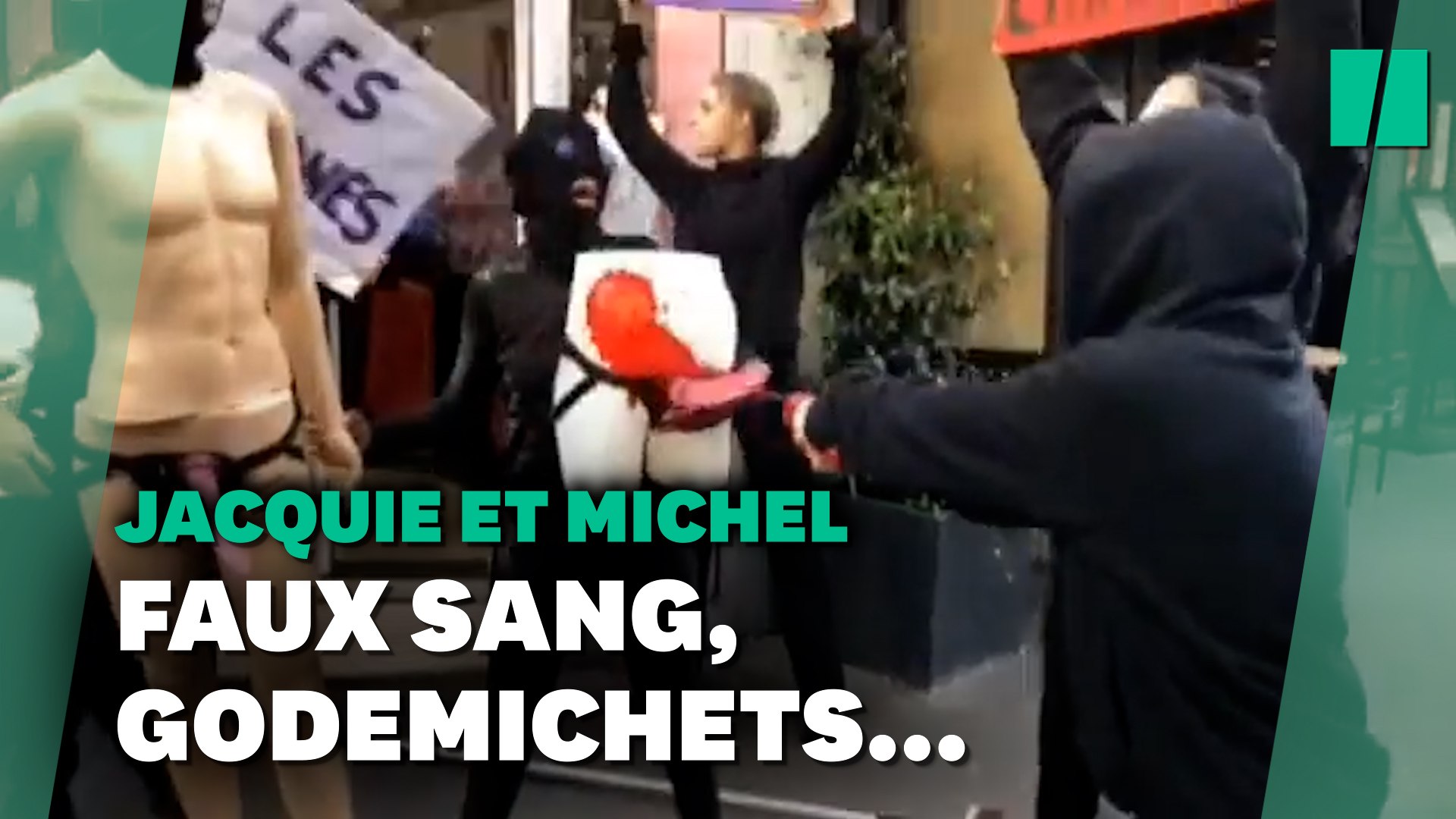 ⁣Une boutique Jacquie & Michel à Paris visée par une manif anti-porno
