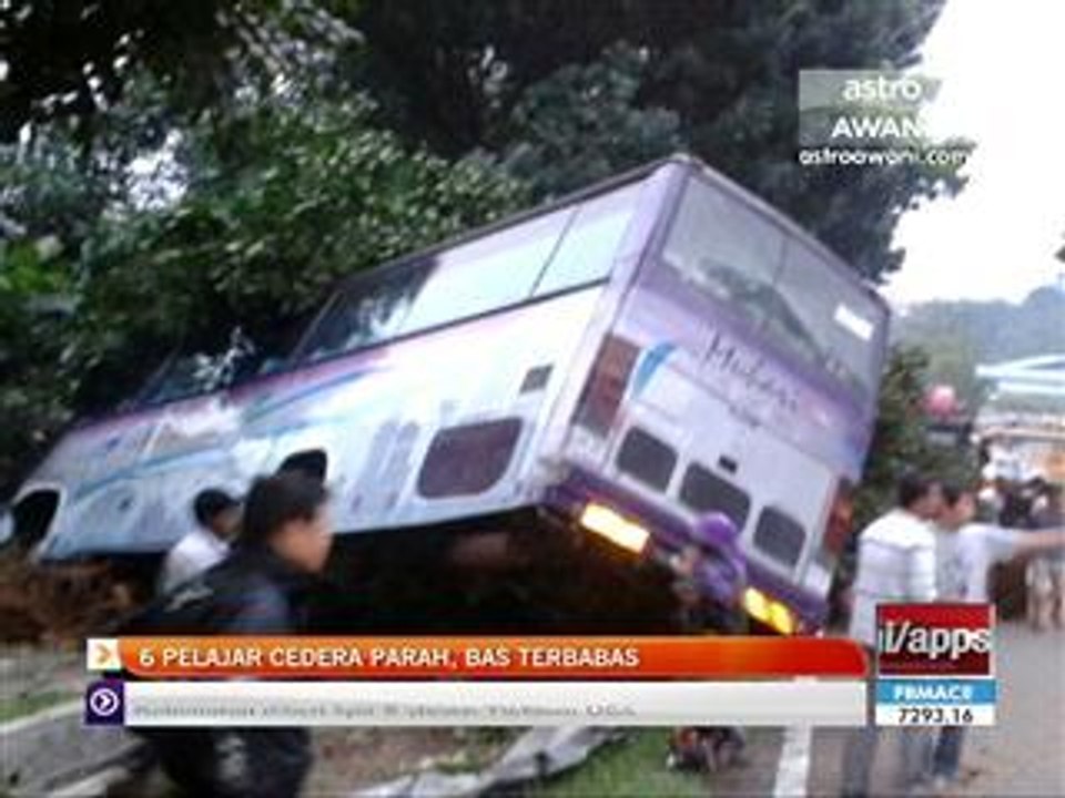 6 pelajar cedera parah, bas terbabas