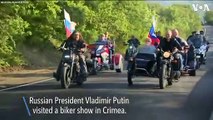Russia's President Vladimir Putin Joins Bikers for a Ride in Crimea