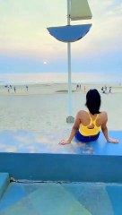 enjoying in dubai beech