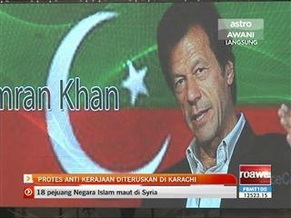 Protes anti kerajaan diteruskan di Karachi