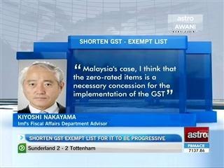 Shorten GST-exempt list for it to be progressive