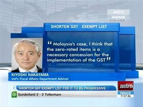 Shorten GST-exempt list for it to be progressive