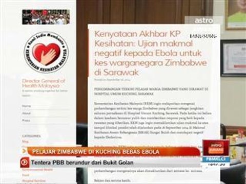 Pelajar Zimbabwe di Kuching bebas Ebola
