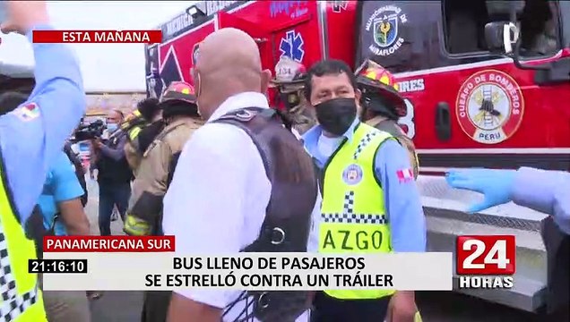 Panamericana Sur: Más de 30 personas salvan de morir tras choque de bus con tráiler