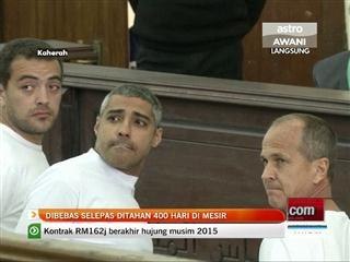 Dibebas selepas ditahan 400 hari di Mesir