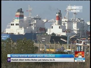 Harga minyak mentah Brent melonjak
