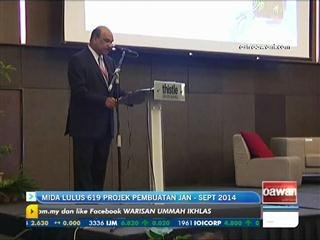 MIDA lulus 619 projek pembuatan Jan - Sept 2014